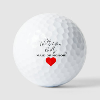 WILL YOU BE MY MAID OF HONOR GOLF BALLS