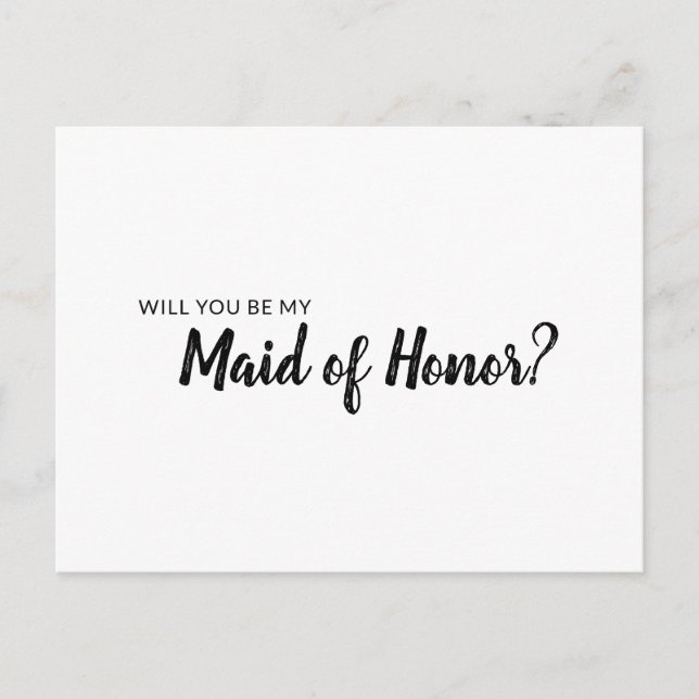 Will you be my maid of honor invitation minimalist (Front)