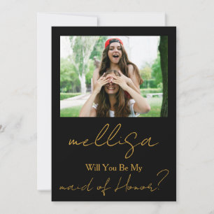 Will You Be My Maid of Honor Simple Photo  Invitation