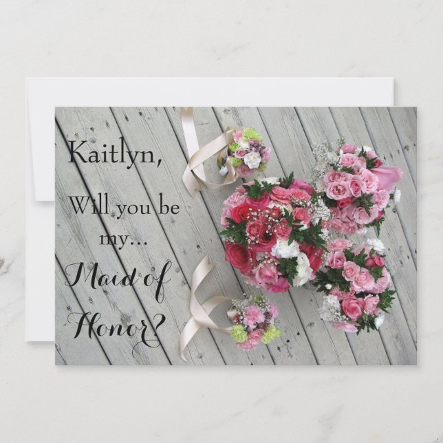 Will You Be My Maid of Honour 5' x 7" Invitation (Front)