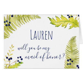Will You Be My Maid of Honour? Blue & Green Nature