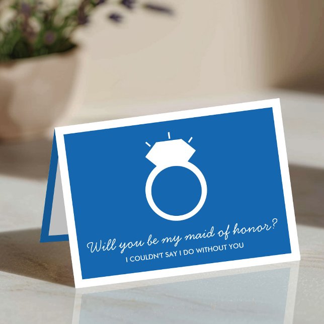 Will You Be My Maid Of Honour? Blue Ring Card (Creator Uploaded)