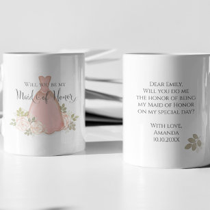 Will you be my Maid of Honour Blush Pink Coffee Mug
