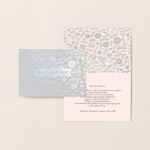 Will you be my Maid of Honour. Blush Pink Floral Foil Card