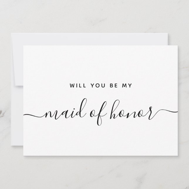Will You Be My Maid Of Honour Bridal Party Proposa Invitation (Front)