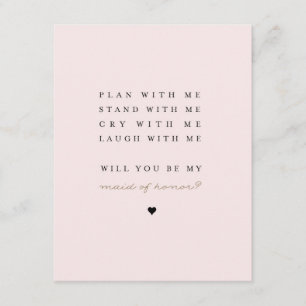 Will You Be My Maid of Honour? Bridesmaid Card