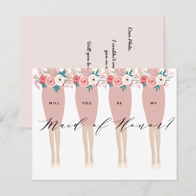 Will You Be My Maid Of Honour? | Bridesmaid Card (Front/Back)