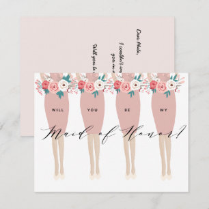 Will You Be My Maid Of Honour?   Bridesmaid Card