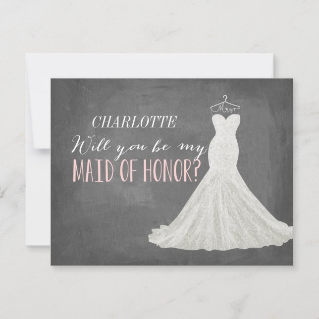 Will You Be My Maid of Honour | Bridesmaid Invitation (Front)