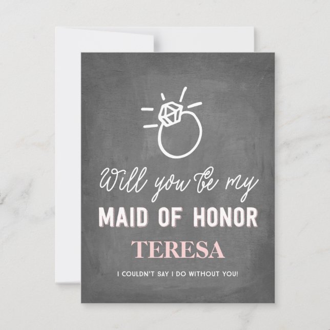 Will You Be My Maid of Honour | Bridesmaid Invitation (Front)