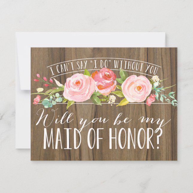 Will You Be My Maid of Honour | Bridesmaid Invitation (Front)