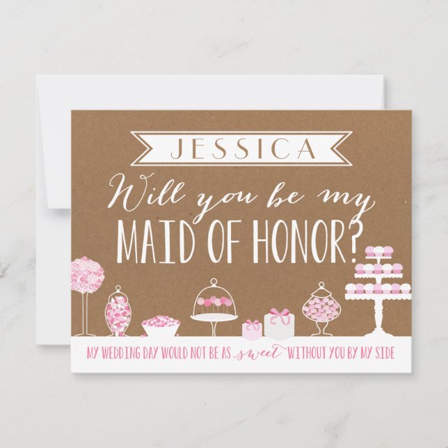 Will You Be My Maid of Honour | Bridesmaid Invitation (Front)