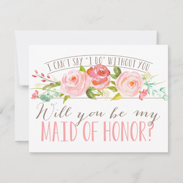 Will You Be My Maid of Honour | Bridesmaid Invitation (Front)