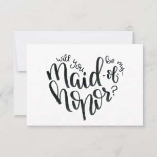 Will You Be My Maid of Honour - Bridesmaid RSVP Card