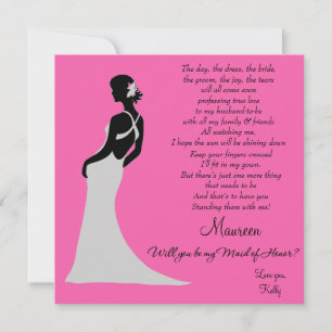 Will you be my Maid of Honour? Card