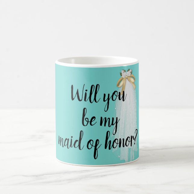 Will you be my maid of honour? customise  colour coffee mug (Center)