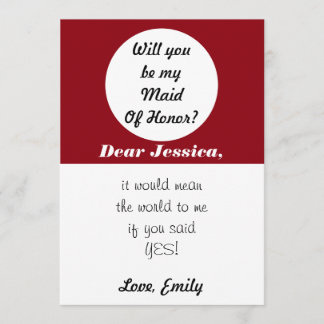 Will You Be My Maid Of Honour? Customise Polka Dot Invitation