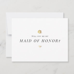 Will you be my maid of honour floral minimalist invitation