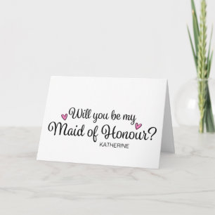 Will You Be My Maid of Honour From Bride Asking Card