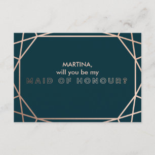Will you Be my Maid of Honour Geometric Gemstone Invitation