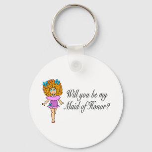 Will You Be My Maid Of Honour? (Girl) Key Ring