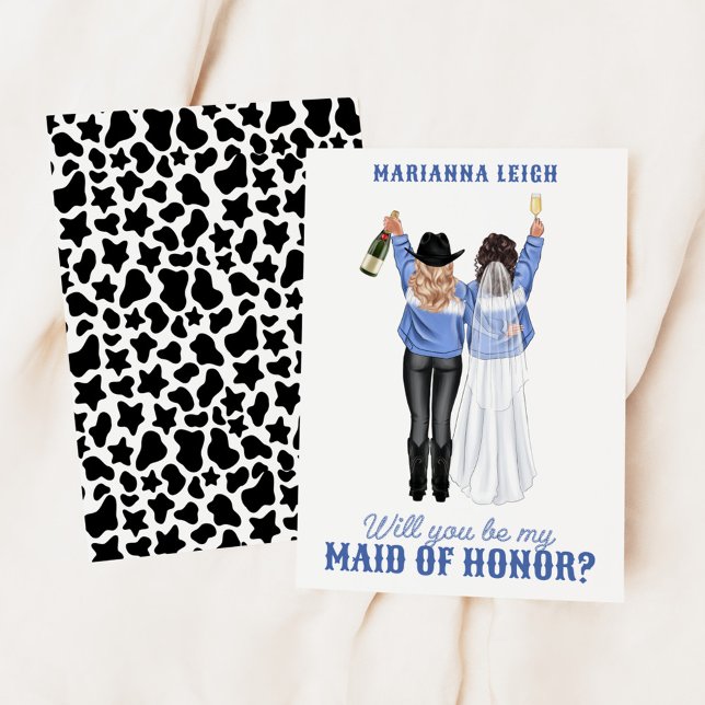 Will You Be My Maid of Honour? Girls in Denim Invi Invitation (Creator Uploaded)