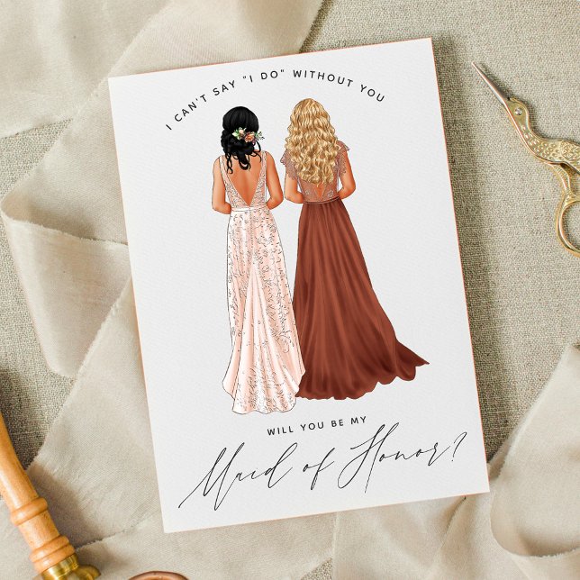 Will You Be My Maid of Honour? Girls in Gowns Invi Invitation (Creator Uploaded)