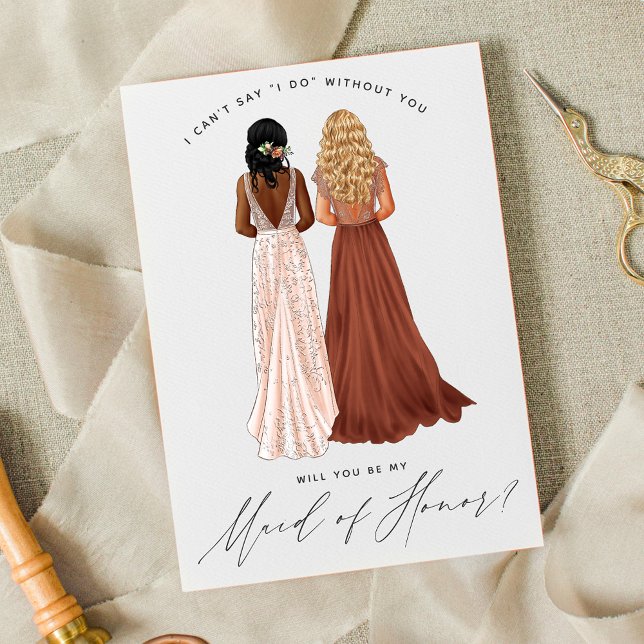 Will You Be My Maid of Honour? Girls in Gowns Invi Invitation (Creator Uploaded)
