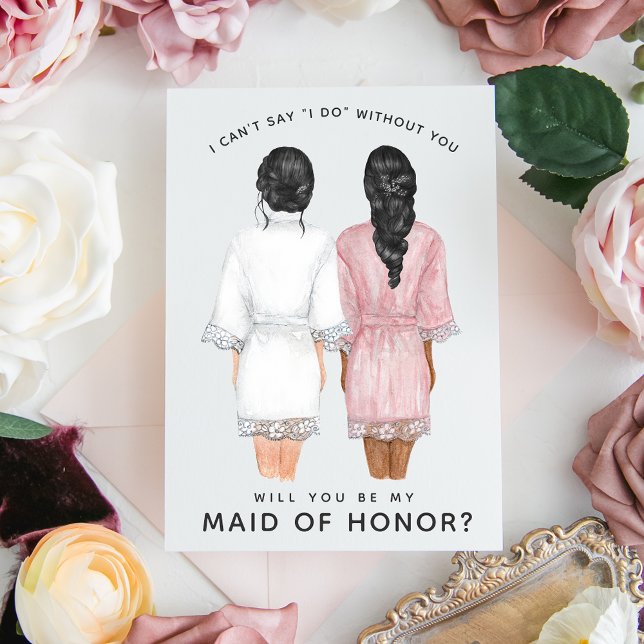 Will You Be My Maid of Honour? Girls in Robes card (Creator Uploaded)