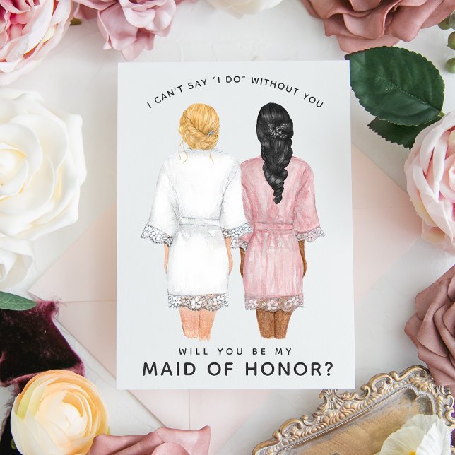 Will You Be My Maid of Honour? Girls in Robes card (Creator Uploaded)