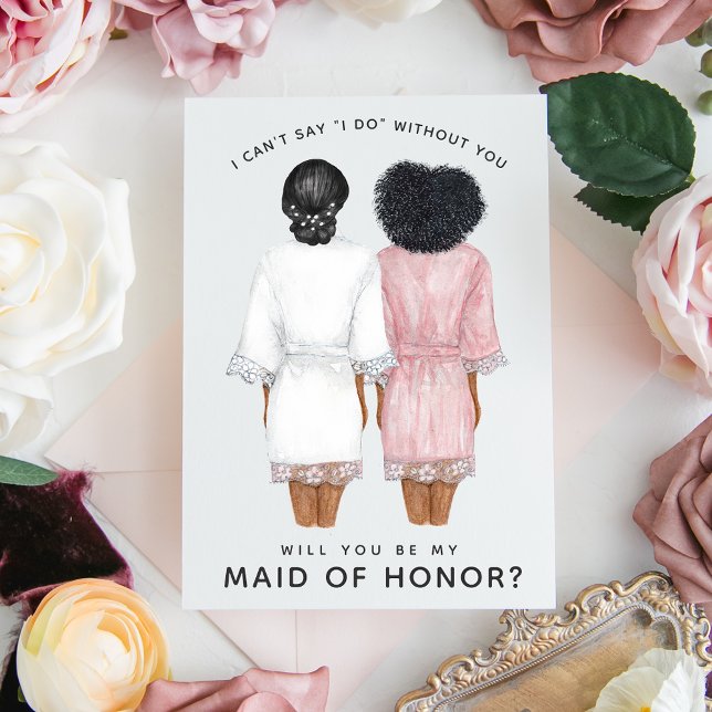 Will You Be My Maid of Honour? Girls in Robes card (Creator Uploaded)