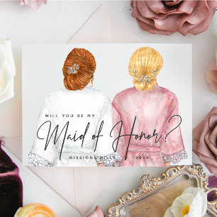 Will you be my Maid of Honour? Girls in Robes Invitation