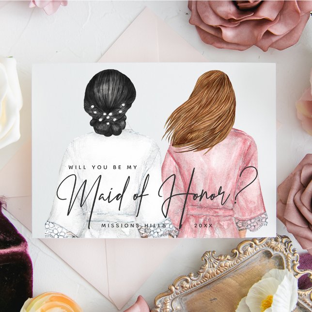 Will you be my Maid of Honour? Girls in Robes Invitation (Creator Uploaded)