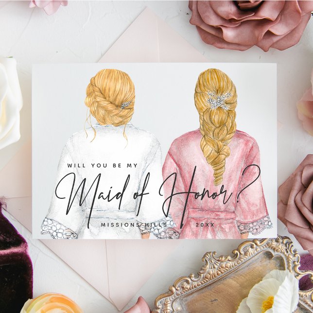 Will you be my Maid of Honour? Girls in Robes Invitation (Creator Uploaded)