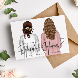 Will You Be My Maid of Honour? Girls in Robes V2 I Invitation