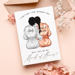 Will You Be My Maid of Honour? Girls In Silk Robes Invitation