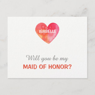 Will you be my maid of honour   heart template