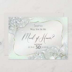 Will You Be My Maid of Honour Honeydew Shimmer Invitation