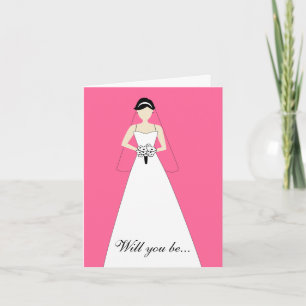 Will You Be My Maid of Honour? Hot Pink Invitation