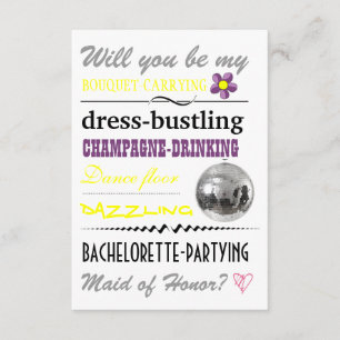 "Will you be my Maid of Honour?" Invitation