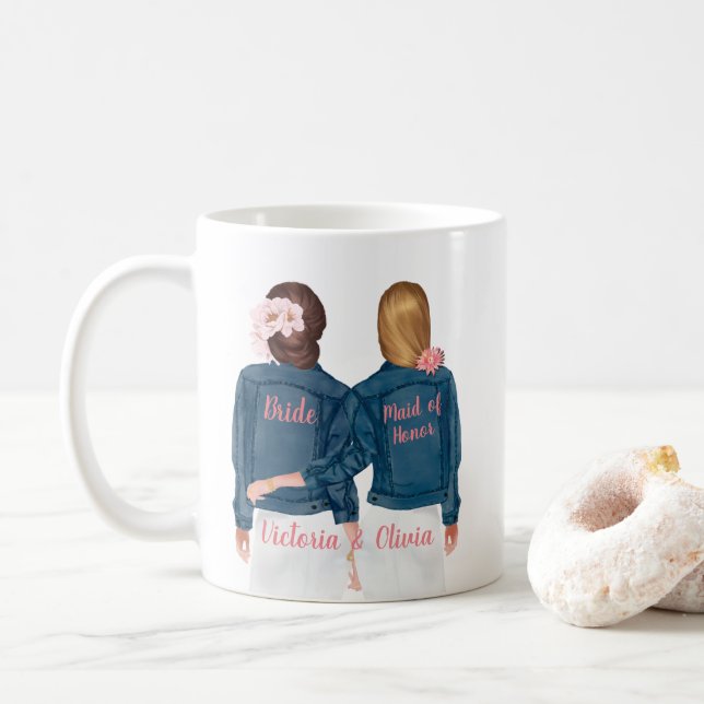 Will you be my Maid of Honour Jean Jacket Mug (With Donut)