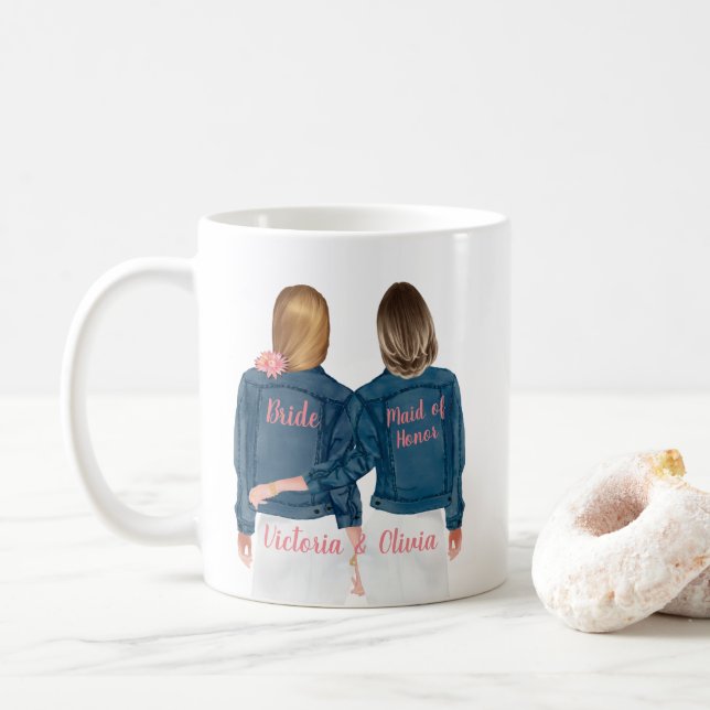 Will you be my Maid of Honour Jean Jacket Mug (With Donut)