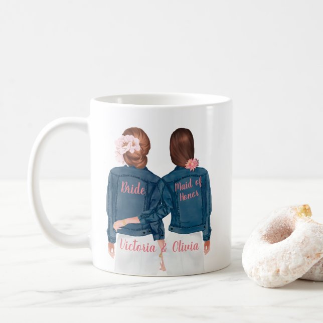 Will you be my Maid of Honour Jean Jacket Mug (With Donut)