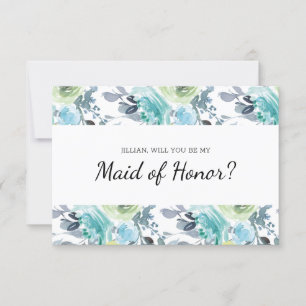 Will You Be My Maid of Honour Light Blue Yellow