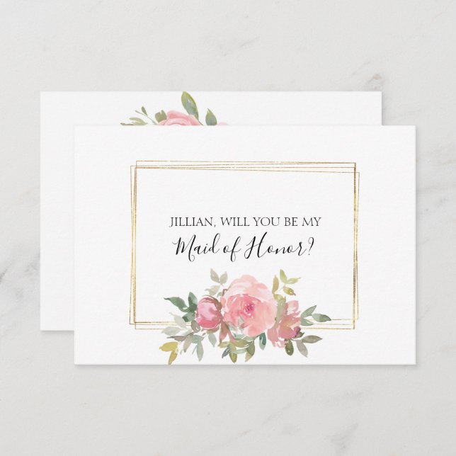 Will You Be My Maid of Honour Lush Blush Pink (Front/Back)