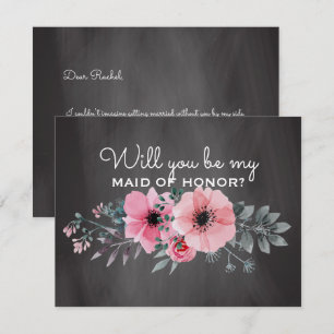 Will You Be My Maid of Honour Maid of Honour Invitation
