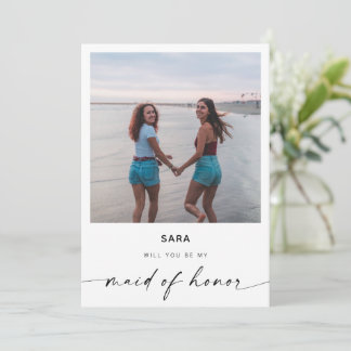 Will You Be My Maid of Honour | Modern Photo Card
