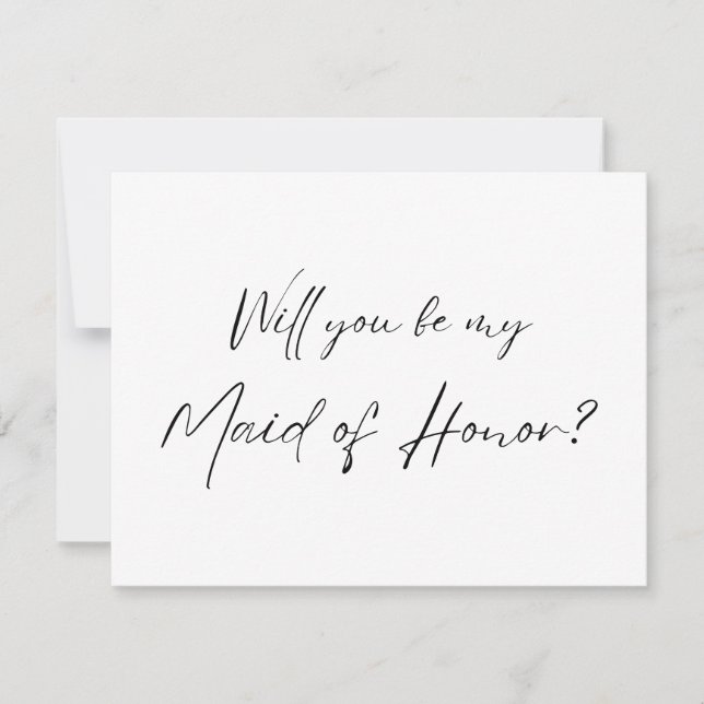 Will you be my Maid of Honour? MOH Proposal RSVP Card (Front)