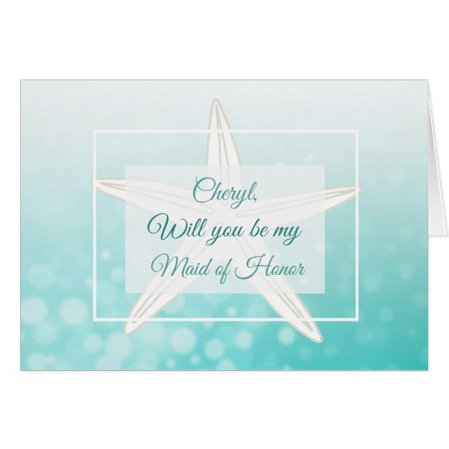 Will you be my Maid of Honour Personalised Card (Front Horizontal)
