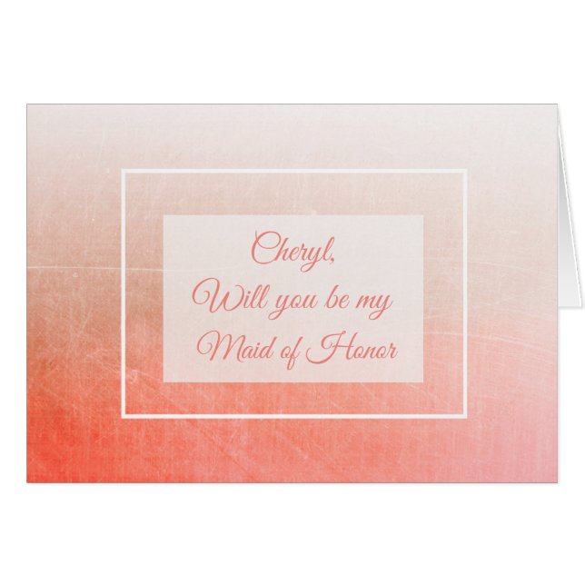 Will you be my Maid of Honour Personalised Card (Front Horizontal)